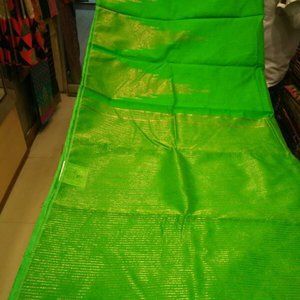 Green Temple border Handloom Matka Silk saree